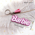 Kawaii Pink Barbie Keychain Cute Cosplay Barbie Letter Tassel Acrylic Pendant Keyring Car Backpack Keyholder Jewelry Accessories - Charlie Dolly