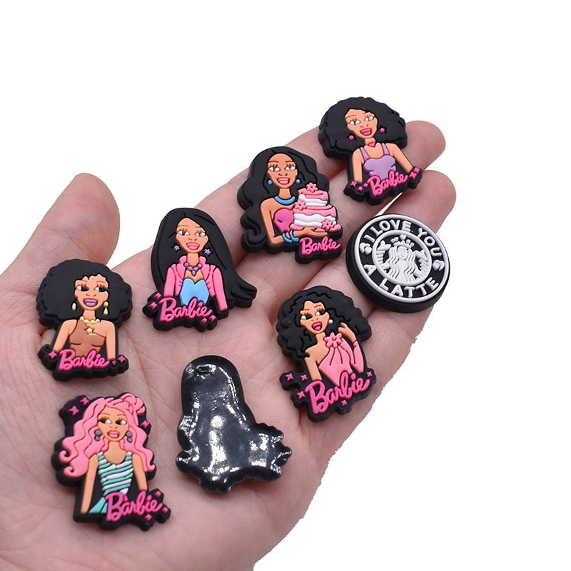 20Pcs Barbie Diy Jewelry Accessories Pvc Soft Glue Flat Patch Phone Case Brooch Hair Rope Hairpin Decor Accessory Handmade Toy - Charlie Dolly