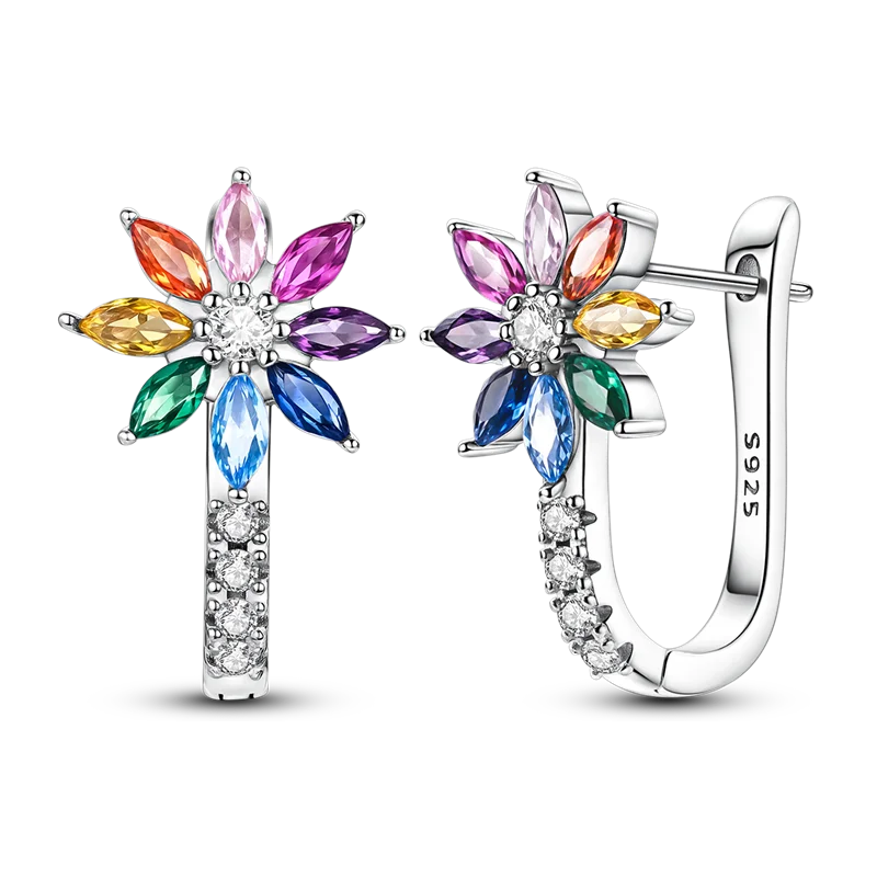 925 Sterling Silver Four Leaf Clover Butterfly Hoop Earrings for Women Boho Luxury Versatile Dangle Drop Party Jewelry