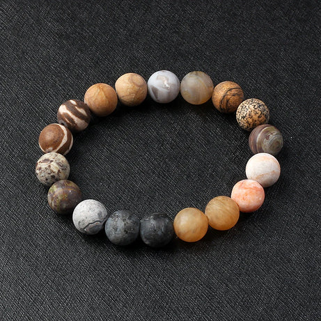 Nine Planets Solar System Beaded Bracelet, Natural Stone Galaxy Cosmic Talisman