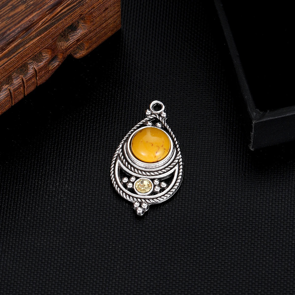 Boho Natural Stone Crystal Geometric Pendant Charms Pendants Earring Necklace Diy Women Jewelry Making Accessories