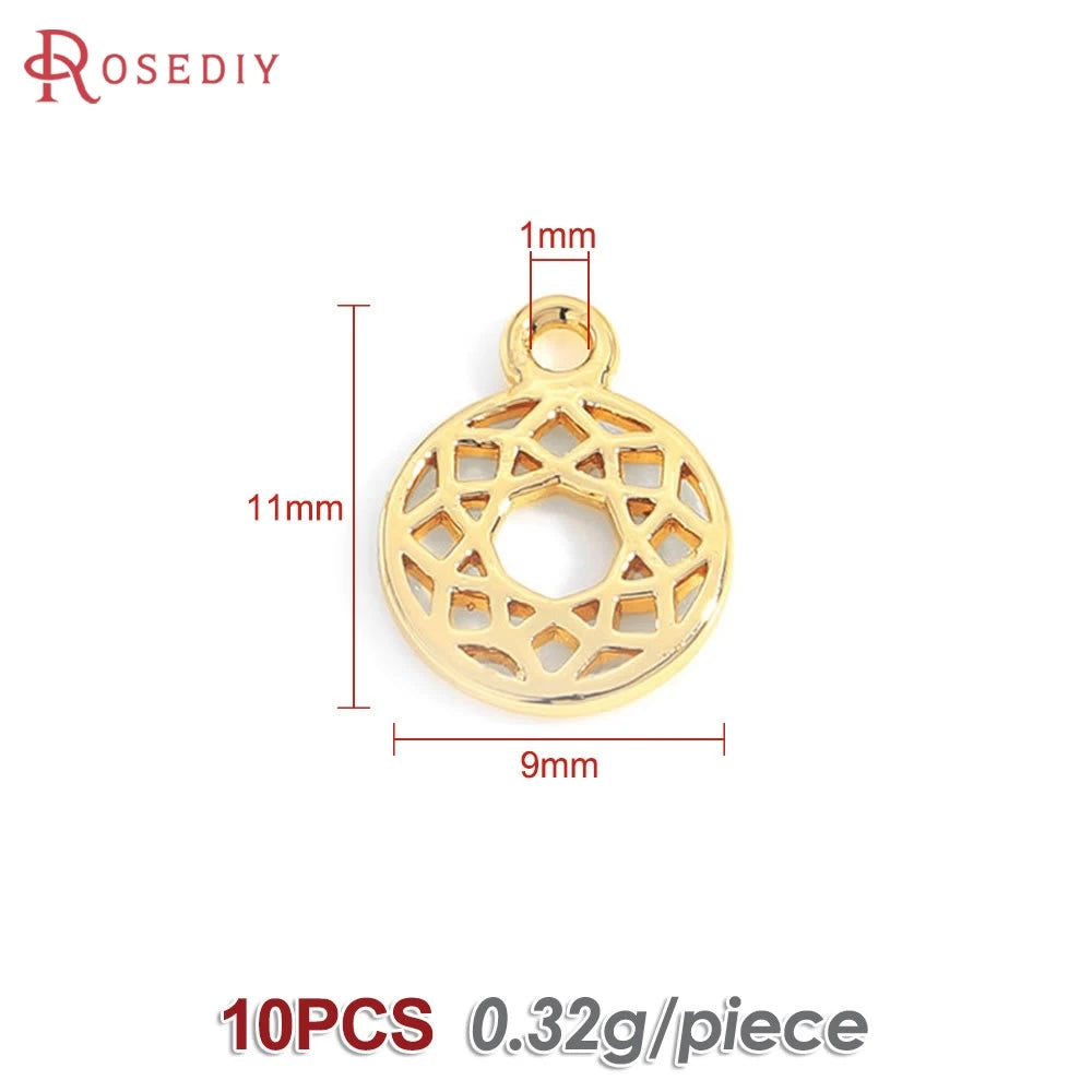 18K Gold Color Brass Lotus Flower Charms Pendants High Quality Diy Necklace Earrings Jewelry Making Accessories