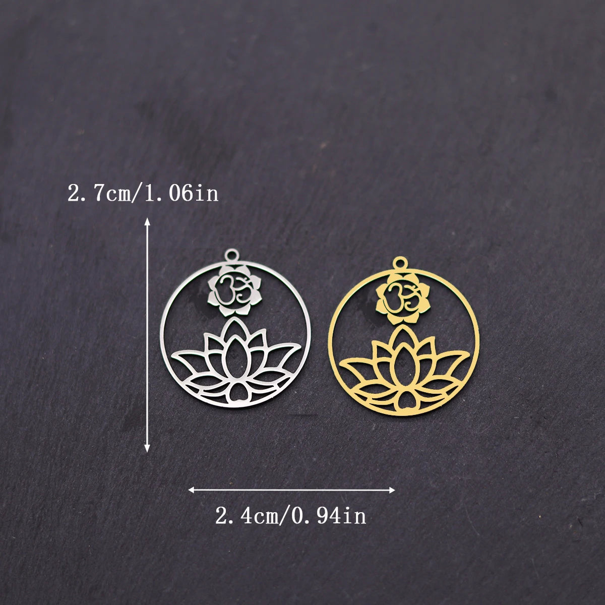 3PCS DIY Amulet Lotus Flower Yogo Buddha Stainless Steel Pendant Charm For Jewelry Making Necklace Religion Crescent diy Supplie