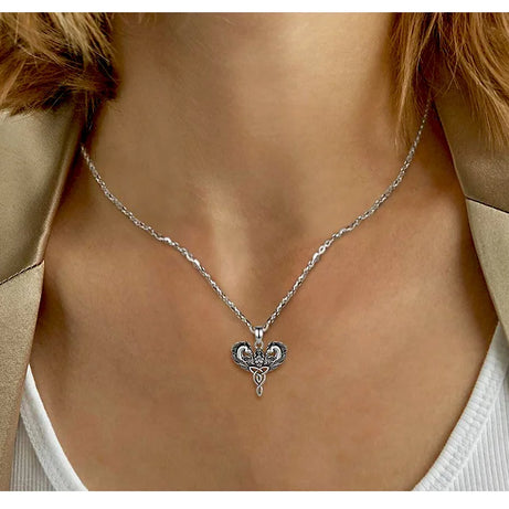 Celtic Horse Trinity Knot Necklace, S925 Sterling Silver