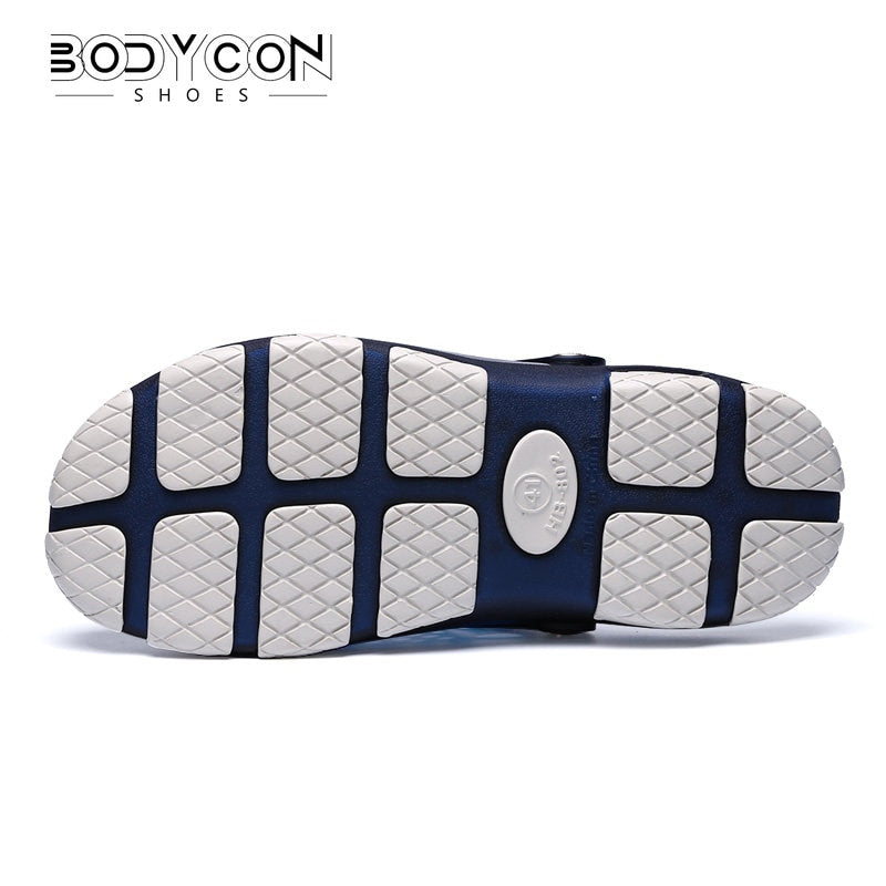 Summer Men Hollow Casual Breathable Slippers Outdoor Sports Beach Shoes Garden Light Weight EVA Double Color Jelly Flip Sandals - Charlie Dolly