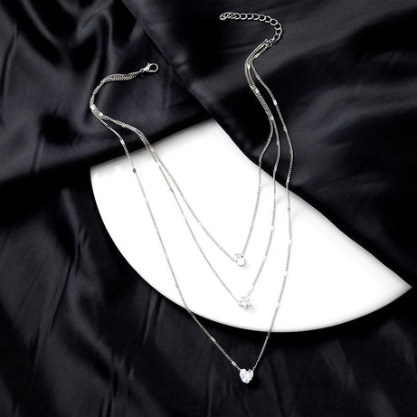 Trendy Zircon Pendant Multilayer Boho Choker Necklace