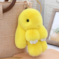 Three Model Size 100% Natural Rex Rabbit Fur Cute Fluffy Bunny Keychain Real Fur Key Chains Bag Toys Doll Lovely Keyring Pendant - Charlie Dolly