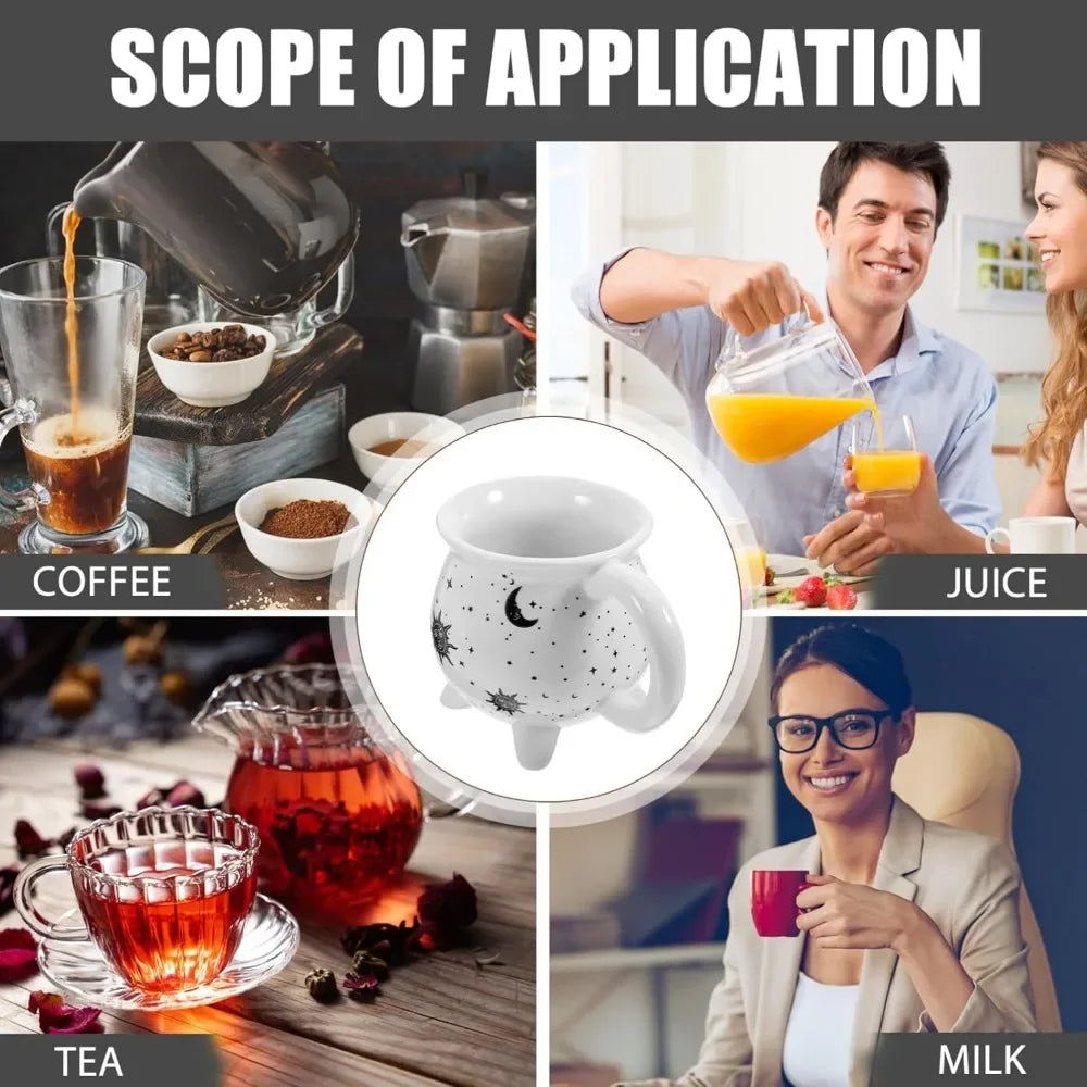1pc Sun and Moon Coffee Mug Witch Brew Shaped Ceramic Coffee Cup Water Cups Ideal for Halloween Easter and Party Drinkware Gifts - Charlie Dolly