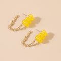 Cute Acrylic Candy Gummy Bear Dangle Earrings for Women Rainbow Bear CZ Hoop Earrings 2022 Korean Fashion Sweet Girl Jewelry - Charlie Dolly