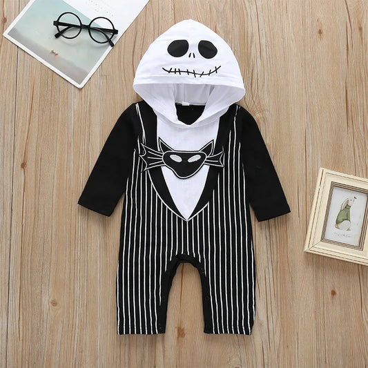 Disney Children Jack Jumpsuit Costume Halloween Bat Clothings Newborn Baby Jumpsuit Halloween Newborn Kids Hooded Crawler Suit