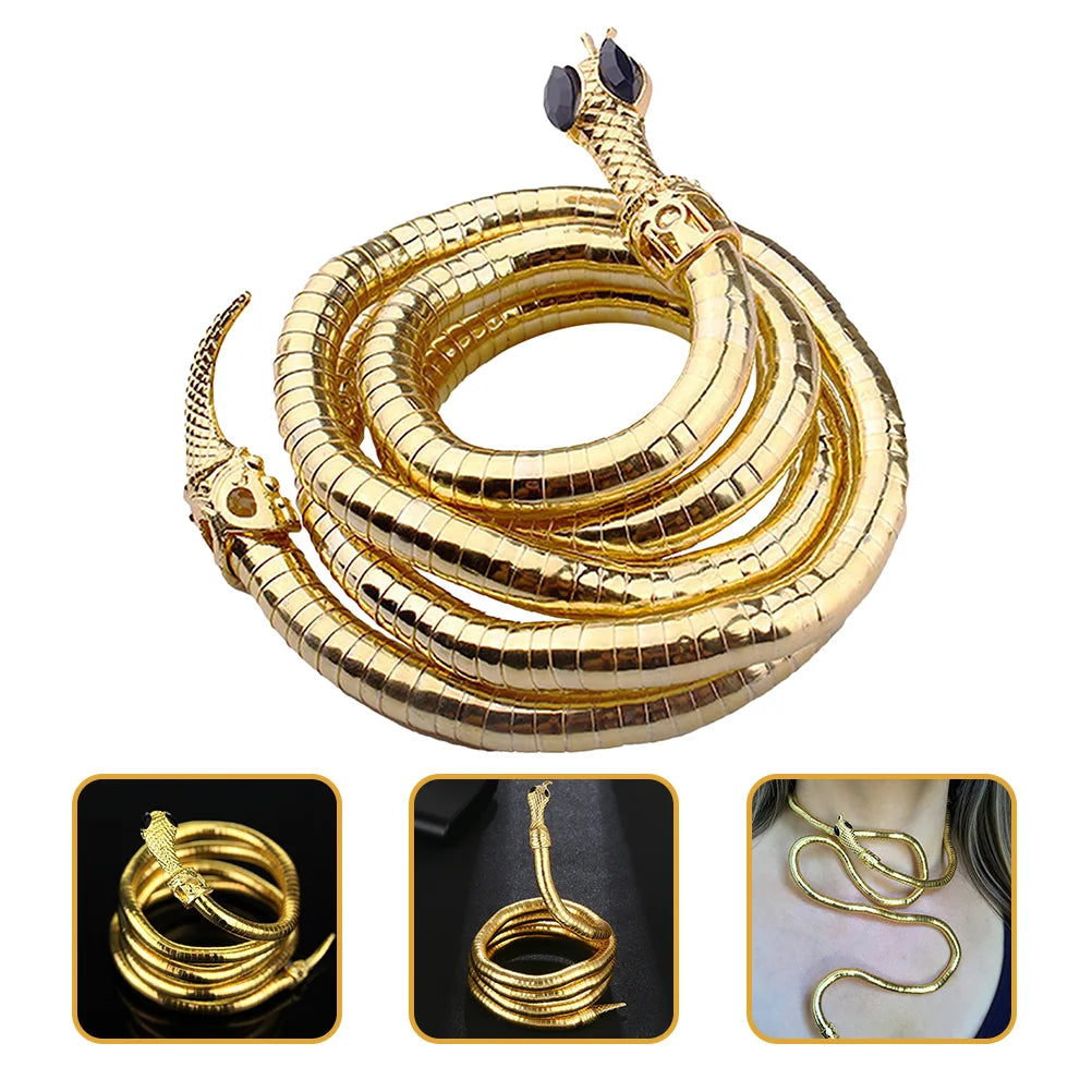 Flexible Snake Bracelet Accessory for Women Halloween Punk Bangle Bendable Necklace - Charlie Dolly