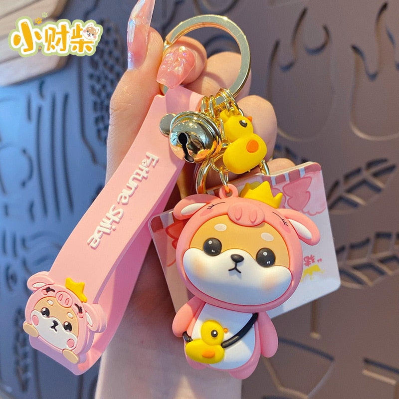 Cute Tiger Rabbit Shiba Inu Doll Key Ring Cartoon Zodiac Shiba Inu Keychain Women Couple Kids Backpack Charm Key Chains Gifts - Charlie Dolly