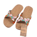 2020 Fashion Flax Home Slippers Indoor Floor Shoes Cross Belt Silent Sweat Slippers For Summer Women Sandals - Charlie Dolly