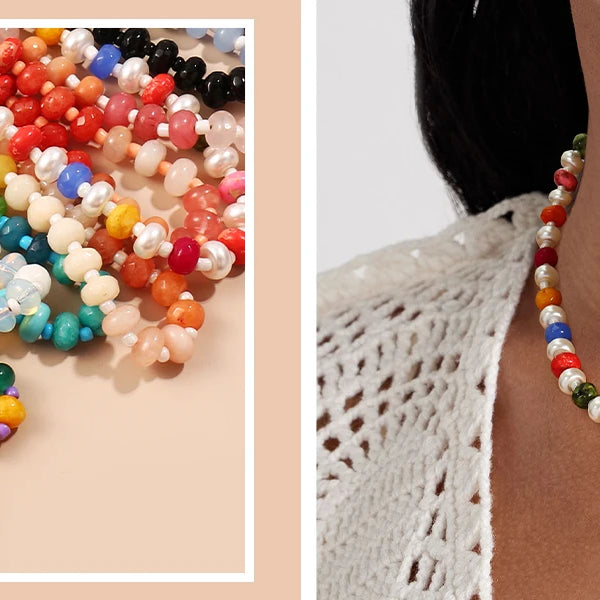 Rainbow Gemstone Beaded Choker Necklace