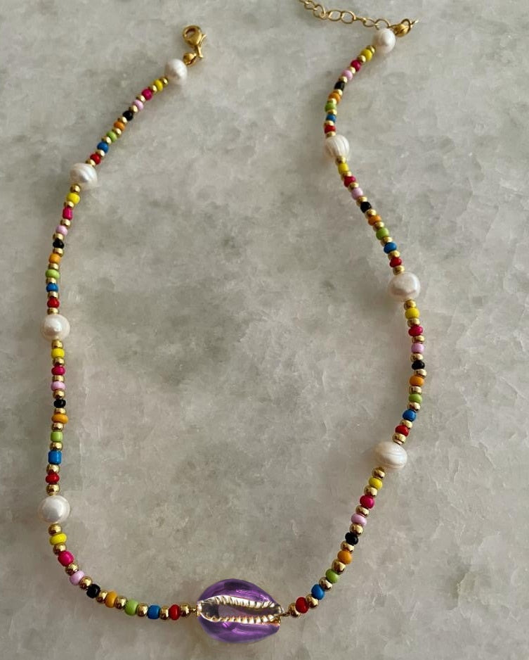 boho Large Concha cowry MEGA PUKA SHELL NECKLACE BURGUNDY valentine's day collares collier women chokers necklace femme collar - Charlie Dolly