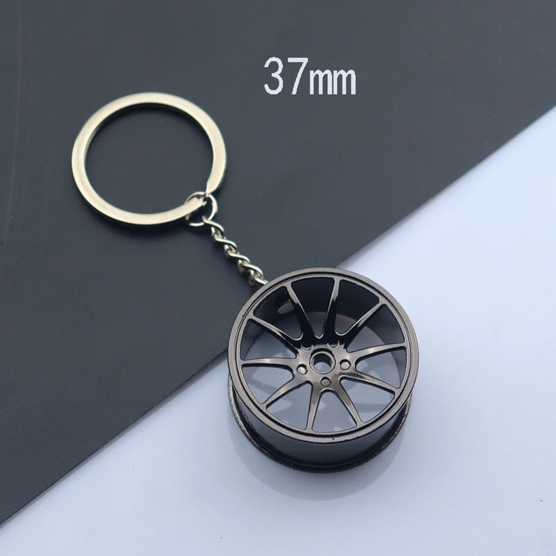 Creative Wheel Hub Key Chains Colorful Metal Tire Keyring for Men Trendy Design Car Keychain Accessories Cool Gifts - Charlie Dolly