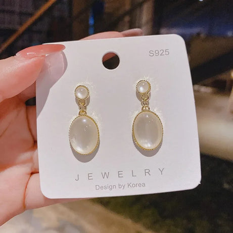 Irregular Pearl Gold Side Stud Earrings Jewelry