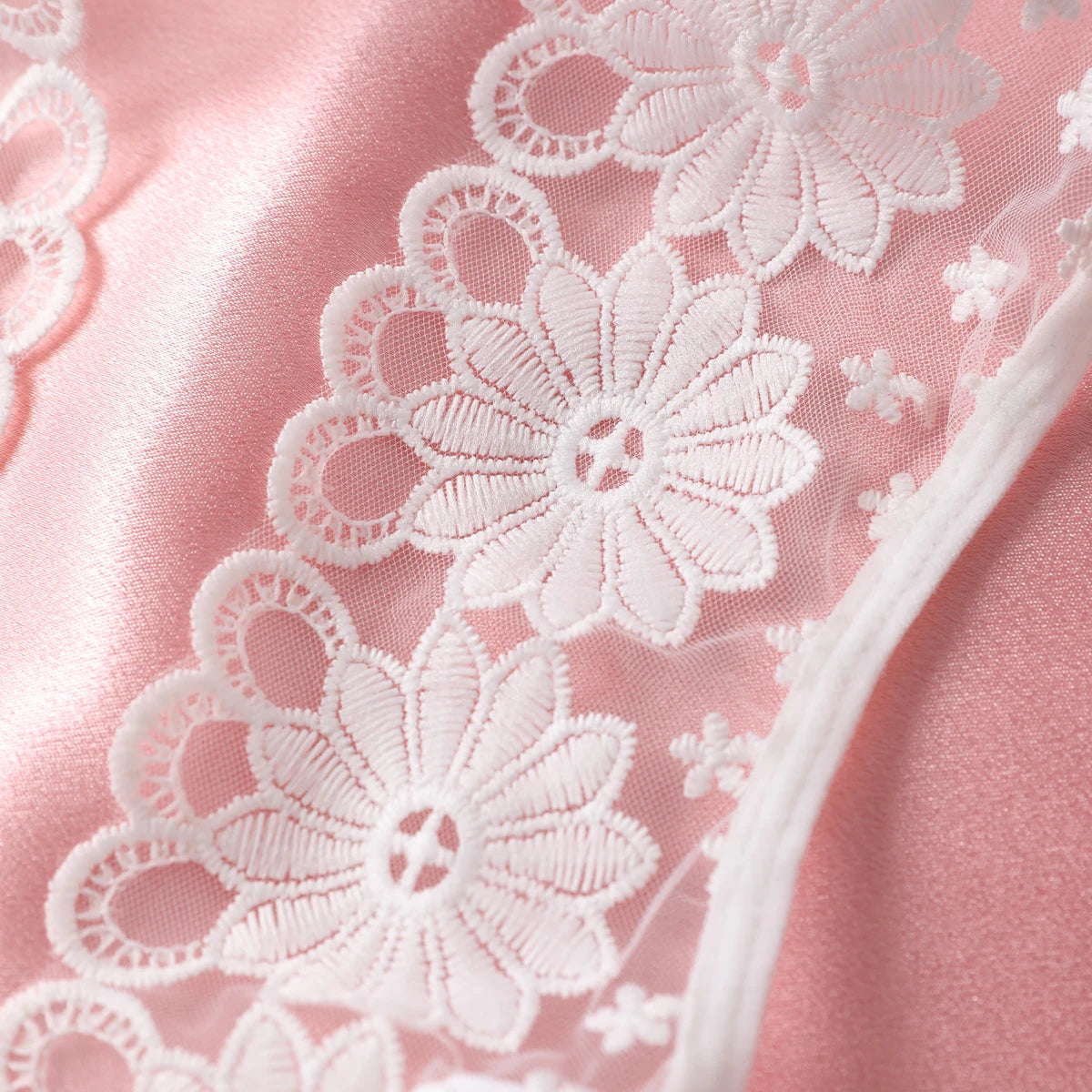 Women's Fancy Sexy Lingerie White Open Bra Hot Teddy Hollow Out Halter Backless Bodysuit Floral Embroidery Crotchless Underwear - Charlie Dolly