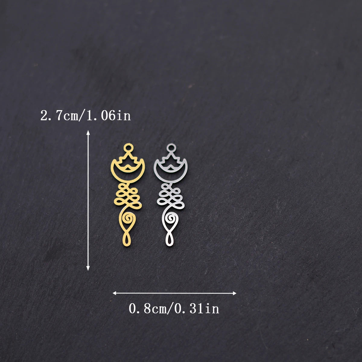 3PCS DIY Amulet Lotus Flower Yogo Buddha Stainless Steel Pendant Charm For Jewelry Making Necklace Religion Crescent diy Supplie