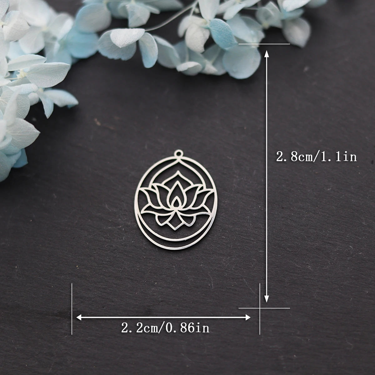 3pcs Lotus Flower Art Line Charms Stainless Steel Pendant for Jewelry Making Necklace Earrings DIY Craft Yogo Amulets Handmade