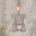 keychain cute diamond-encrusted bear car key pendant diamond female high-end personality bag pendant Valentine's Day present - Charlie Dolly