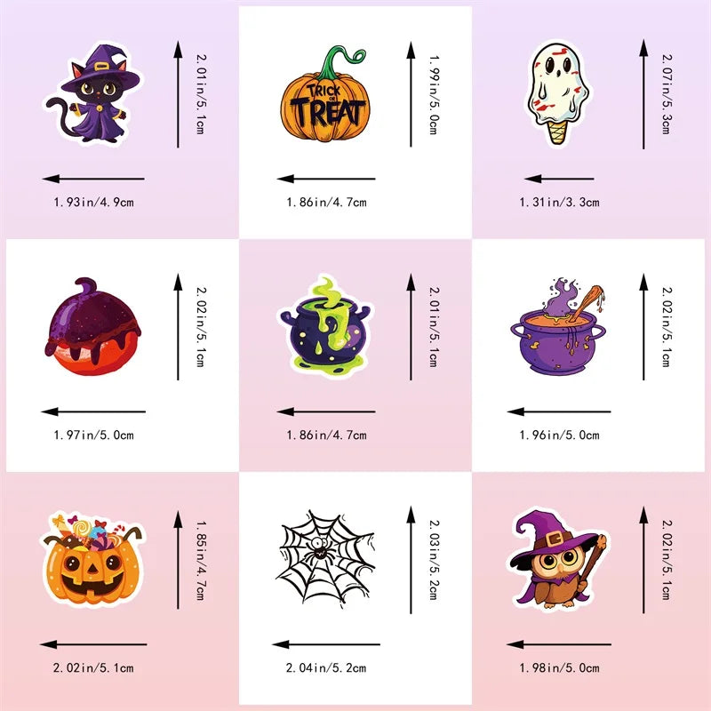 50PCS Cute Halloween PVC Sticker Aesthetic Decoration Scrapbooking Korean Stationery Hand Accounting Tools Supplies for Kids - Charlie Dolly