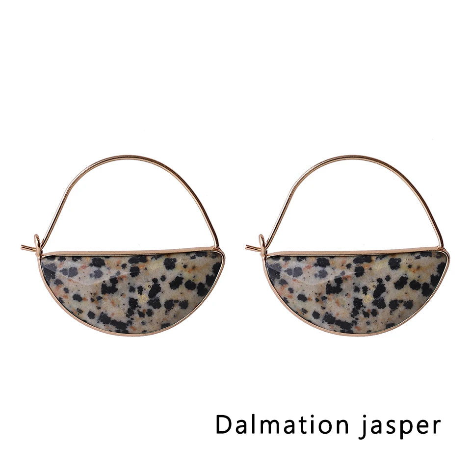 Moon Shape Natural Gemstone Earrings for Women Amethyst Earrings Wedding Festival Jewelry Gifts for Women