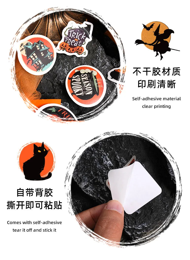 46pcs Etori Life Halloween Sticker Pack DIY Material Decorative Stationery Album Diary Cup Notebook Mobile Phone Toy Scrapbook - Charlie Dolly