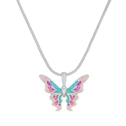 Barbie Princess Necklace For Women Pearl Enamel Butterfly Choker Holiday Party Gift Fashion Jewelry Accessories AN013 - Charlie Dolly