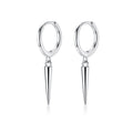 TrustDavis Genuine 925 Sterling Silver Unique Shaped Piercing Huggie Lightning Hoop Earring For Women Sterling Silver DA545 - Charlie Dolly