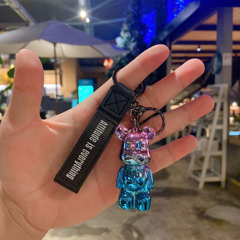 Cute Resin Keychain Charm Tie The Bear Pendant For Women Bag Car KeyRing Mobile Phone Fine Jewelry Accessories Kids Girl Gift - Charlie Dolly