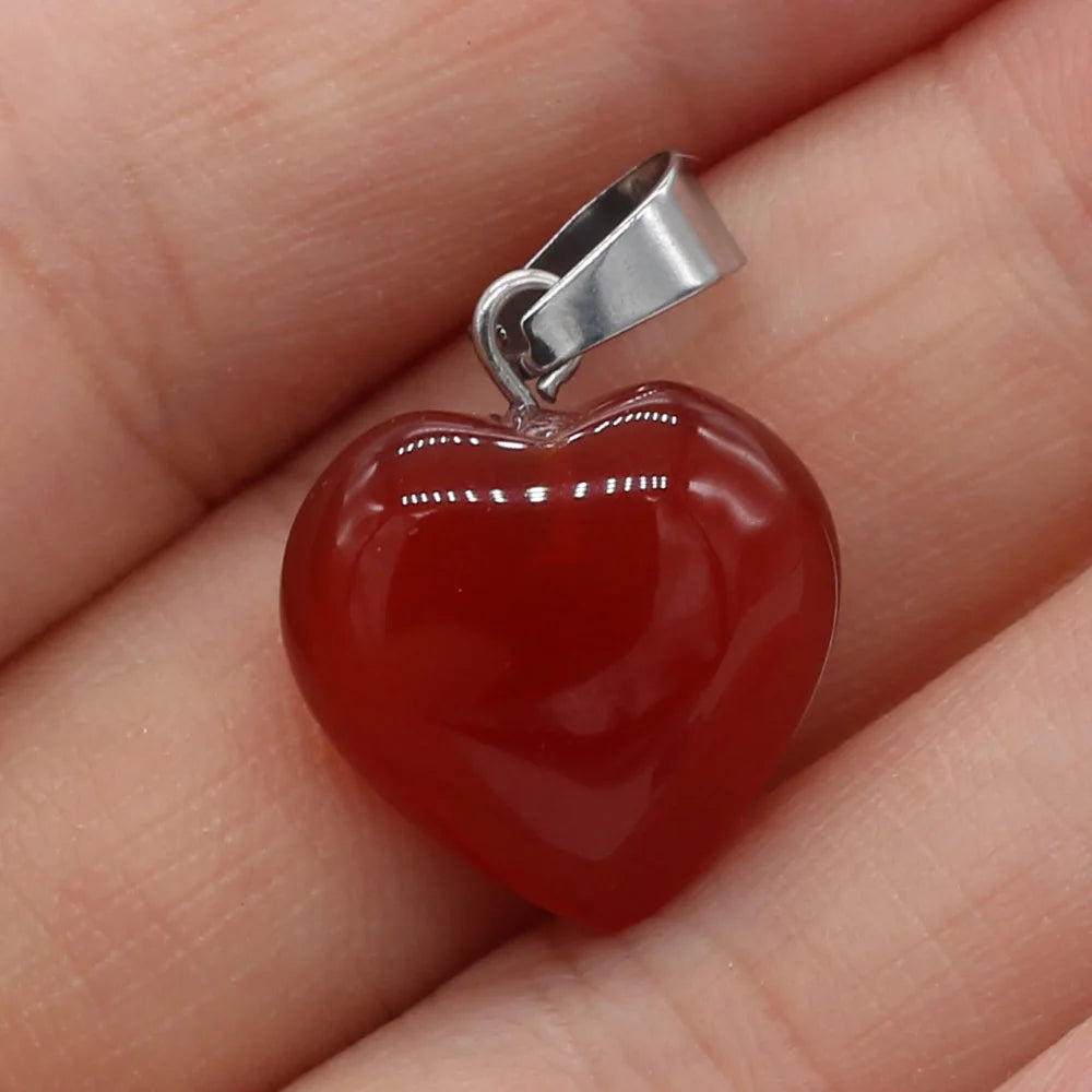 4Pcs Small Pendant Natural Stone Heart-Shaped Lapis lazuli Pendat For Jewelry Making DIY Necklace Earrings Accessory