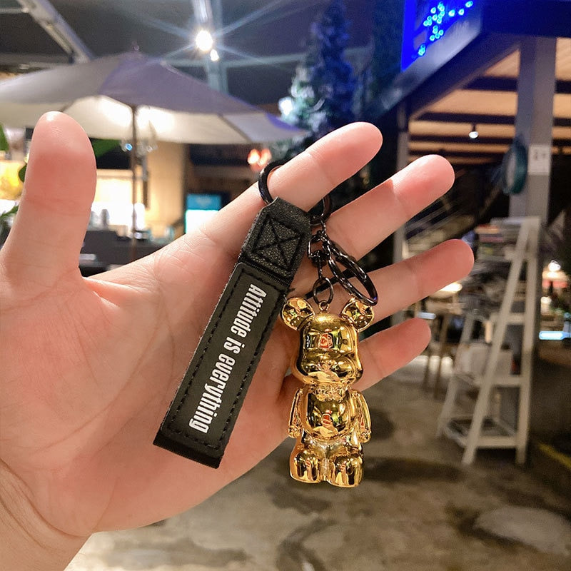 Cute Resin Keychain Charm Tie The Bear Pendant For Women Bag Car KeyRing Mobile Phone Fine Jewelry Accessories Kids Girl Gift - Charlie Dolly