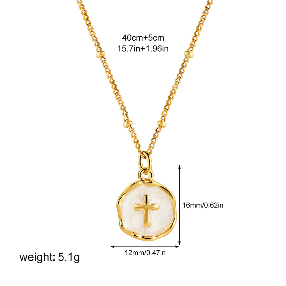 Punk Opal, Cross and Heart Enamel Pendant Choker
