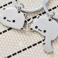 Cute Cat Keychain Stainless Steel Key ring Couple Lover Animal Matching Keyring Pendants Valentine's Day Gift - Charlie Dolly