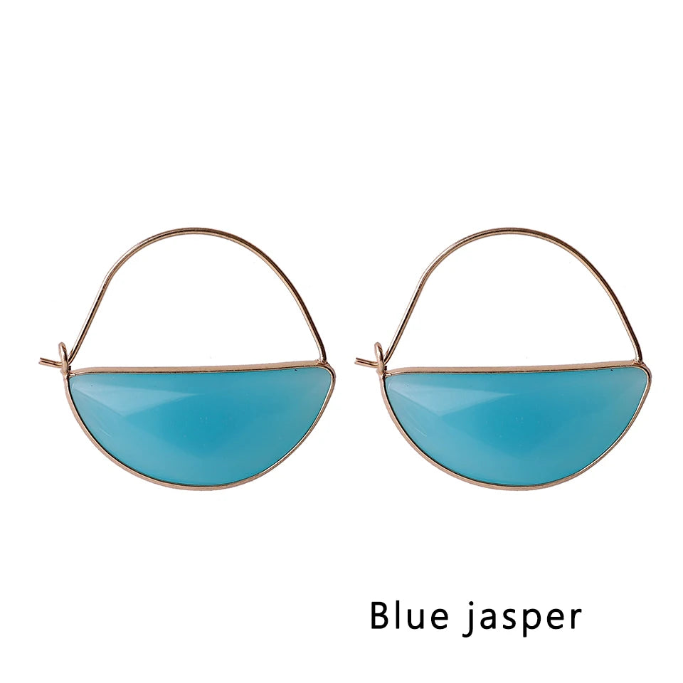 Moon Shape Natural Gemstone Earrings for Women Amethyst Earrings Wedding Festival Jewelry Gifts for Women