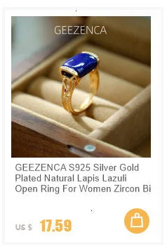 GEEZENCA 925 Silver Lapis Lazuli White Crystal Women's Drop Earrings 18K Gold Heart Waterdrop Dangle Earring Love Gift For Her