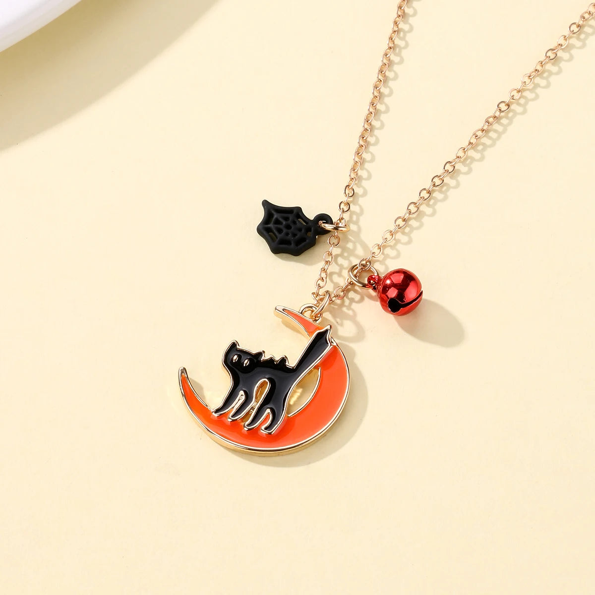 Halloween Children's Necklace Hat Pumpkin Bat Alloy Oil Drop Good Friends Versatile Collar Chain Set First Jewelry - Charlie Dolly