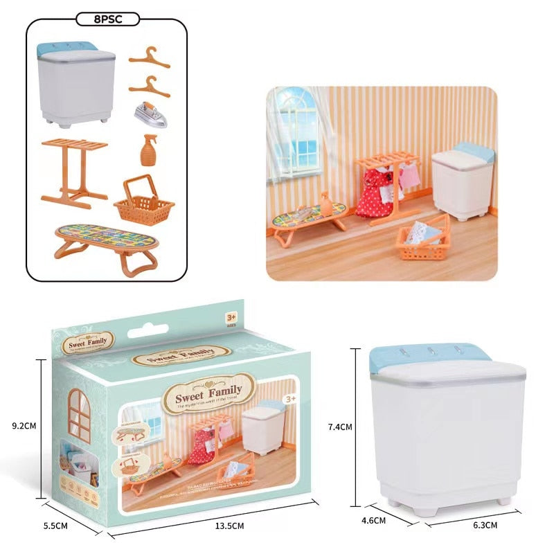 Hot Sale Cute Kawaii Pink 10 Items/Lot Miniature Dollhouse Furniture Accessory Kids Toys Kitchen Cooking Things For Barbie Game