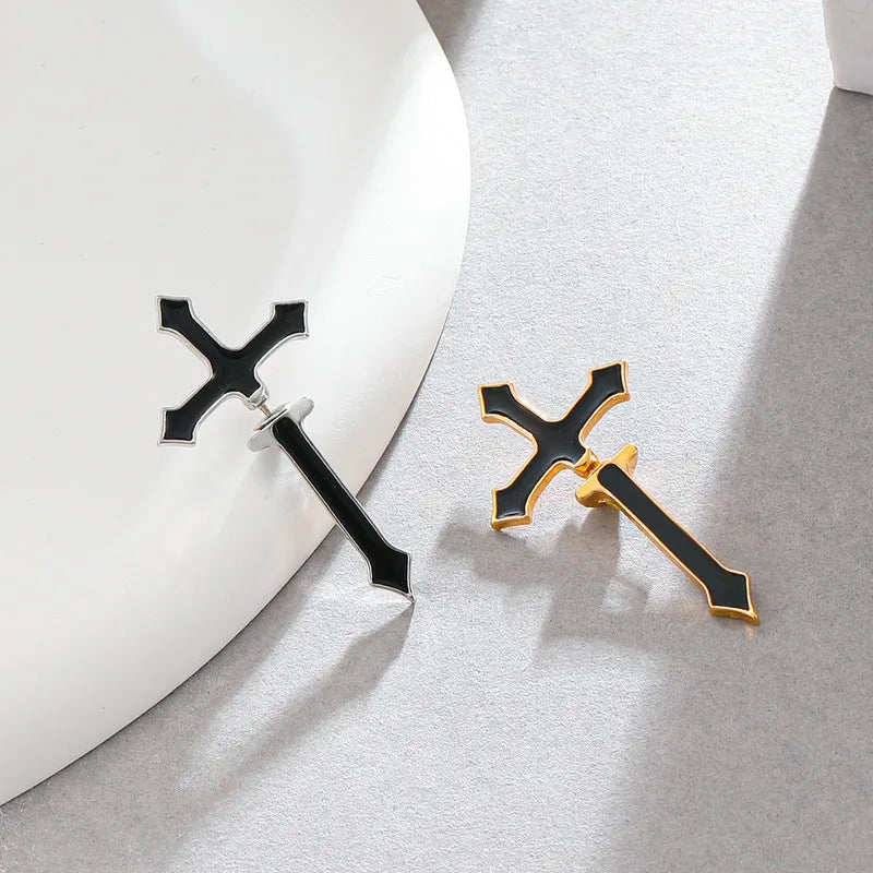 Vintage Dark Gothic Kinitial Sword Earrings For Women Men Dagger Piercing Earring Ear Jacket Punk Goth Halloween Jewelry Gift - Charlie Dolly