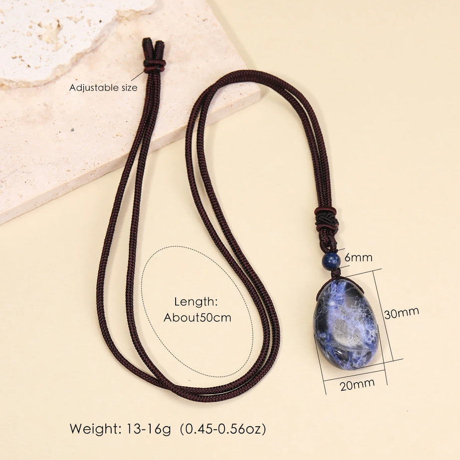 Water Droplet Crystal Pendant, Natural Stone Spiritual Necklace