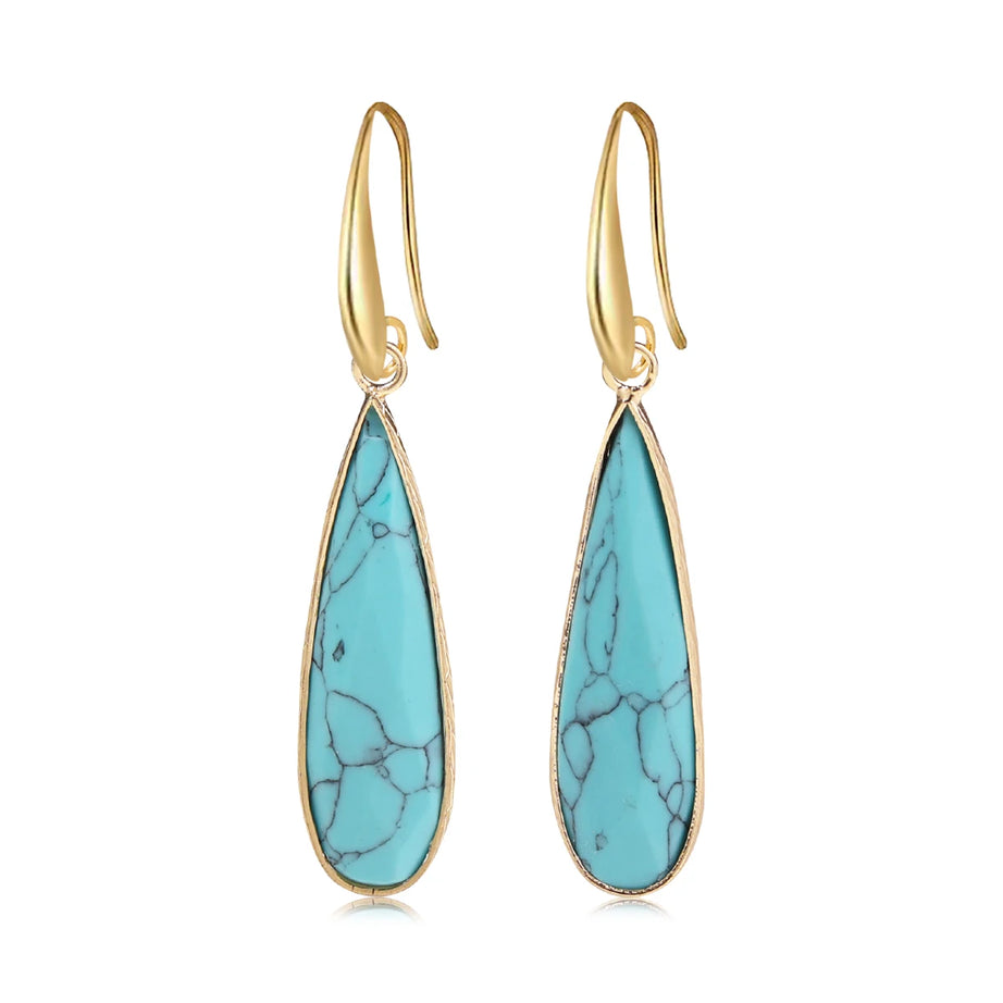 Rose Quartz Clear Quartz Teardrop Healing Earrings Jewelry
