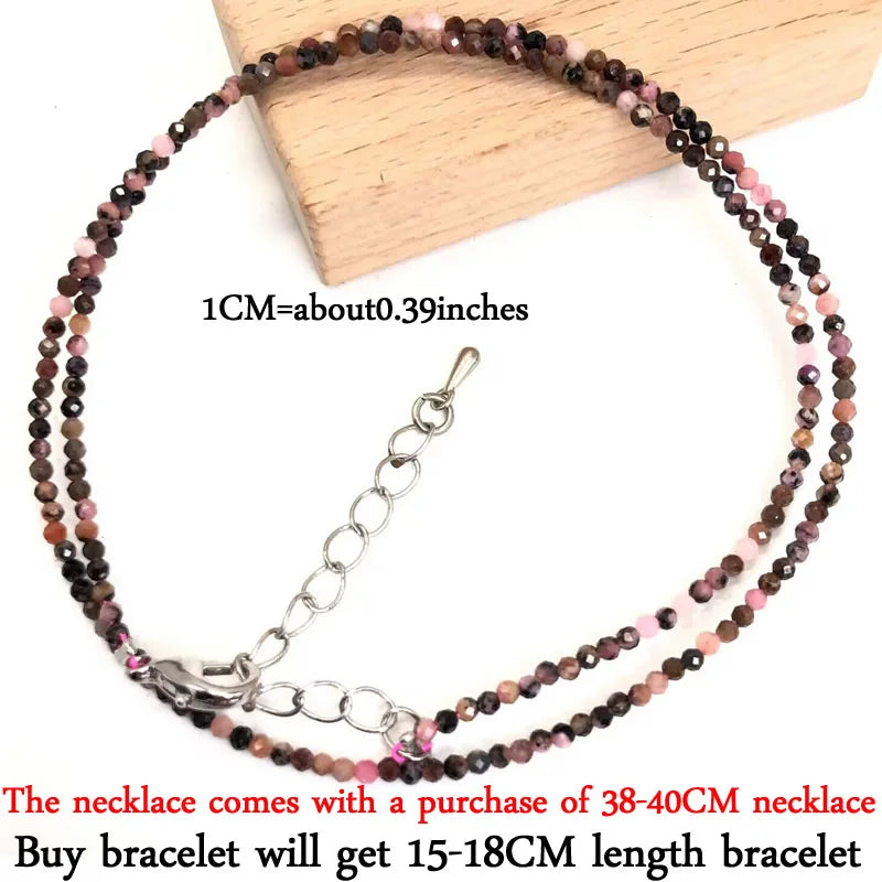 2025 New Boho Exquisite 2mm Natural Stone Necklace Small Chain Ladies Fashion Bracelet Accessories Charm Jewelry Accessorie