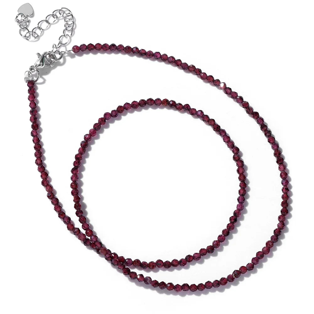 2mm Natural Stone Beads Necklace Handmade Mini lapis lazuli Amethysts Turquoises Beaded Necklaces for Women Boho Jewelry Gift