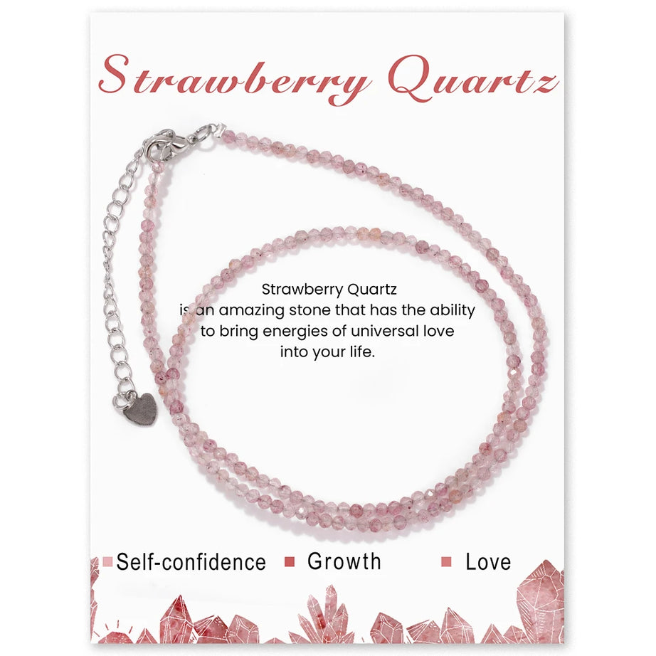 2mm Gemstone Beaded Boho Necklace