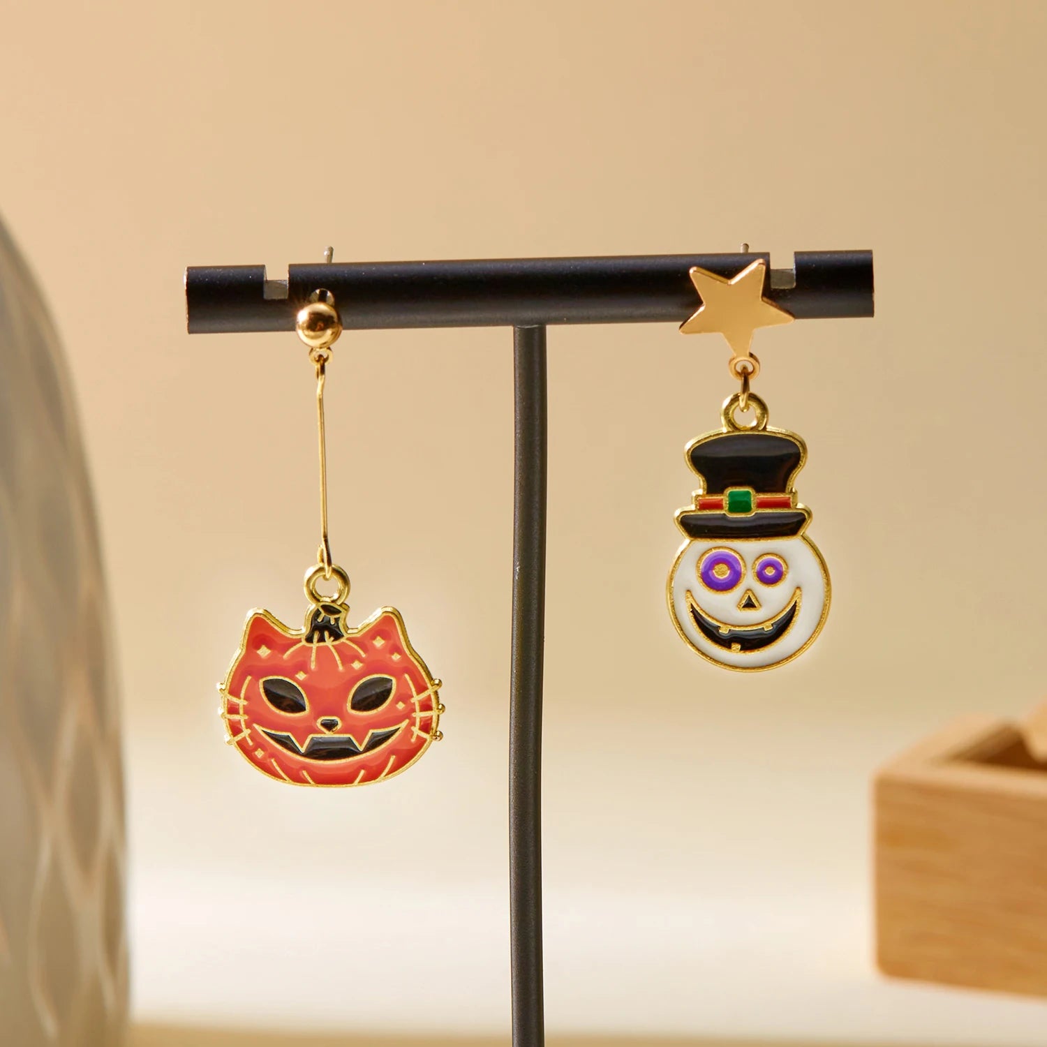 Cute Halloween Enamel Pumpkin Drop Earring for Women Ghost Cat Statement  Asymmetrical Earrings Jewelry All Saints' Day Gift - Charlie Dolly