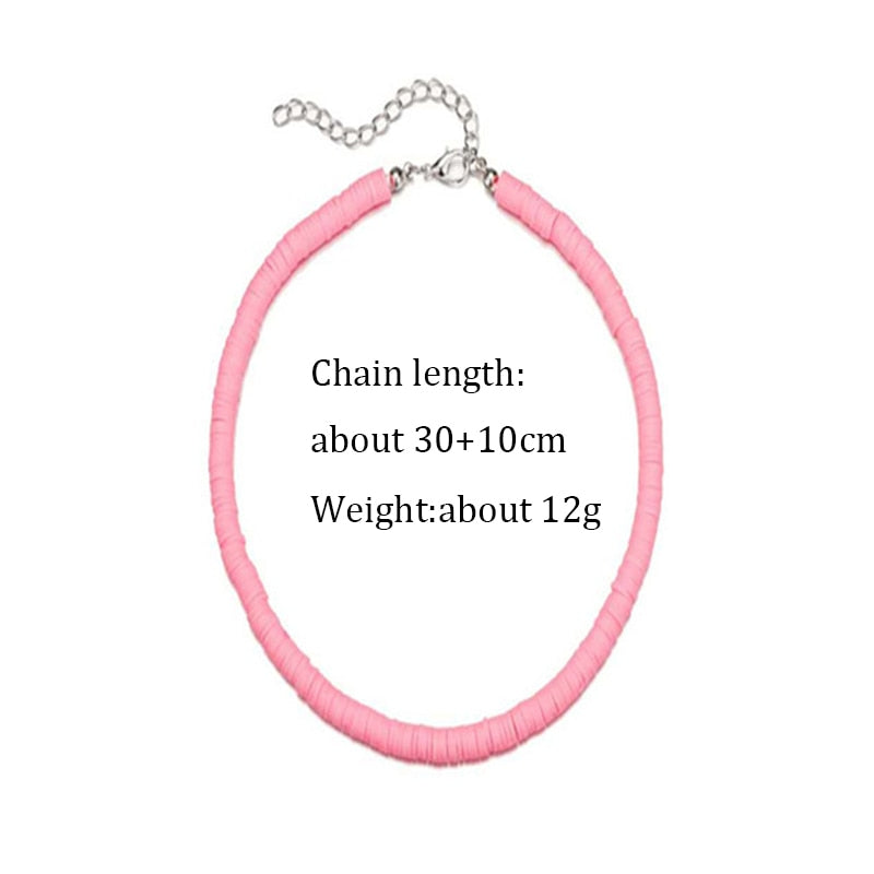 Donarsei New Fashion Colorful Clay Choker Necklace For Women Bohemian Adjustable Soft Pottery Collar Necklace Boho Jewelry - Charlie Dolly