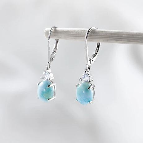 Larimar Sterling Silver Stud Earrings Jewelry