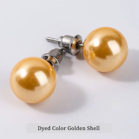 Natural Stone Agate Quartz Lapis Lazuli Tiger Eye Round Bead Stud Earrings Women Fashion Simple Stainless Steel Crystal Ear Stud - Charlie Dolly