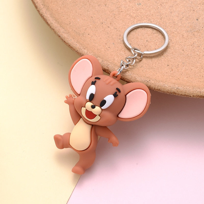 Cute Cat Mouse Keychain Cartoon Key Accessories Animal Resin Doll Bag Pendant Trendy Men Women Jewelry Gifts Wholesale - Charlie Dolly